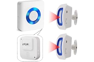 EVERNARY Wireless Indoor Motion Sensor Alarm, Bed Alarm and Fall Prevention for Elderly / Dementia Patients /Kids (2 Motion Detector +1 Receiver)