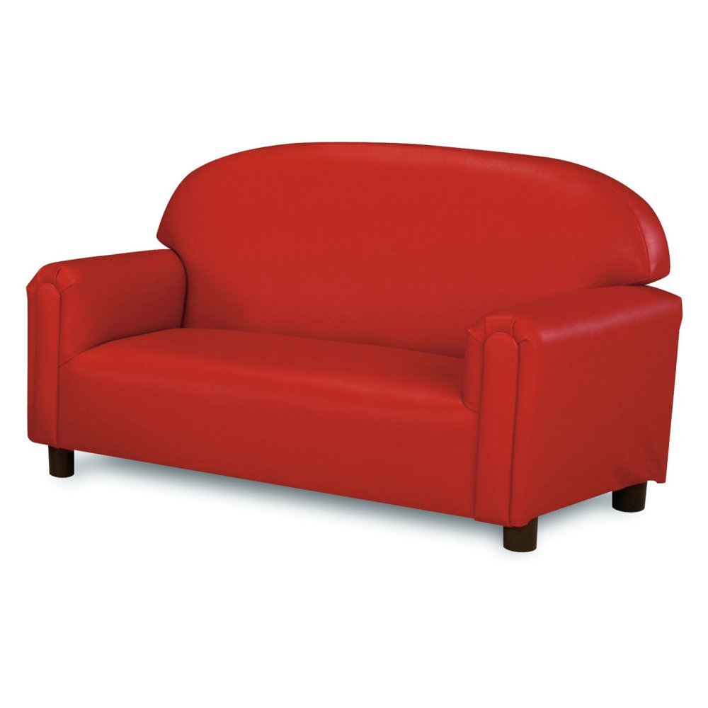 Brand New World Furniture FPVR100 Preschool Premium Vinyl Upholstery Sofa -Red