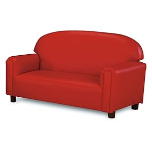 Brand New World Furniture FPVR100 Preschool Premium Vinyl Upholstery Sofa -Red