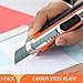 Utility Knife Heavy Duty Box Cutter| Craft 18mm Retractable and Auto Charge - Work Perfect in Everyday Use, TPR Handle, ABS Body and Anti Rust Blade Slot (3 Pack)