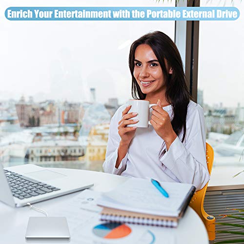 VersionTECH. USB Ultra Slim External DVD Drive Burner Optical Drive CD+/-RW DVD +/-RW Superdrive Disc Duplicator Compatible with Mac Macbook Pro Air iMac and laptop - Thumbnail 6