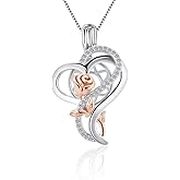 LGSY 925 Sterling Silver Rose Heart Cage Pendants Crafting Charm for DIY Necklace Bracelet Jewelry Making