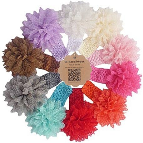 Baby Girl's South Korea Silk Lace floral Sun flower Headbands Elastic Hair Band(Pack of 10)