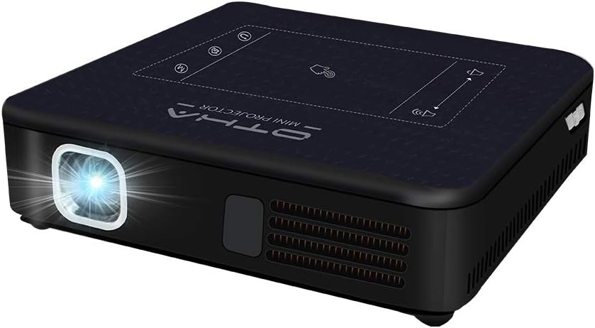 OTHA DLP Video Projector, Mini Projectors Android 7.1 & 2GB RAM Portable Home Theater 4K Playback, 200 ANSI Lumens LED Projector, Support H.265 and HDMI Input