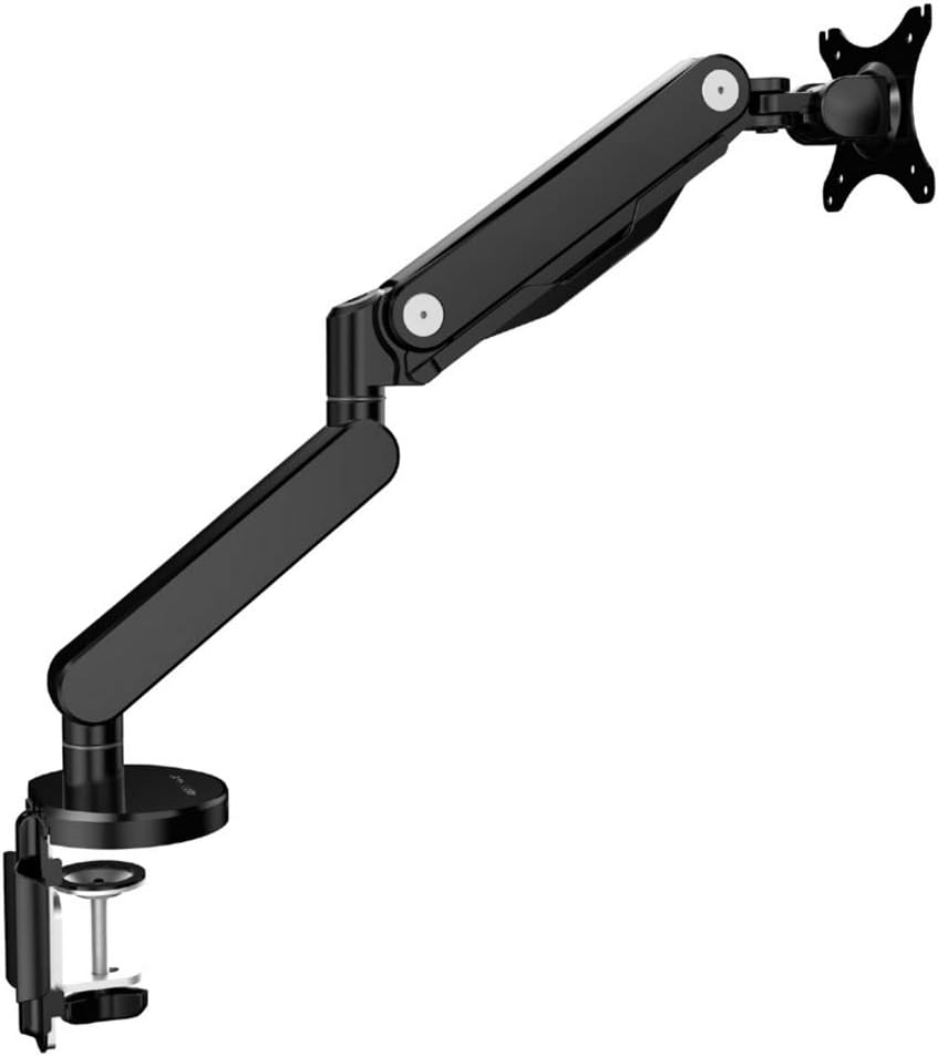 Single Screen Gas Balanced Monitor Arm with Dual USB Integration
