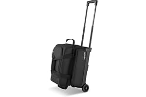 VEVOR Bowling Ball Bag, 2 Ball Double Roller Bowling Bag with Wheels, Featuring a Separate Compartment for Shoes (Up To US Si