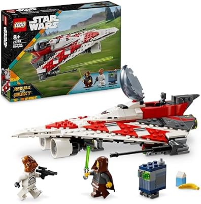 Lego star wars jedi bob starfighter, modelo de navio, brinquedo de construção para coleção, minifiguras de personagens, presente de aniversário para meninos, meninas e fãs de 8 anos ou mais 75388