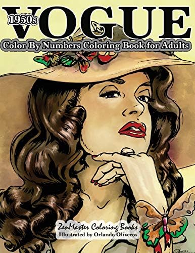 1950s Vogue Color By Numbers Coloring Book for Adults: An Adult Color By Numbers Coloring Book of 50s Fashion, Style, and Scenes: Volume 15 (Adult Color By Number Coloring Books)