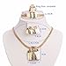 MOOCHI 18K Gold Plated Green CZ Cubic Zircon Tear Drop Hollow Rhinstone Chain Necklace Jewelry Set