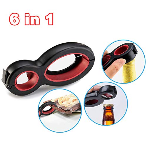 Maexus 6-in-1 Multi Opener, 5 in 1 Can Opener, Jar Opener, Bottle Opener, Bag Opener