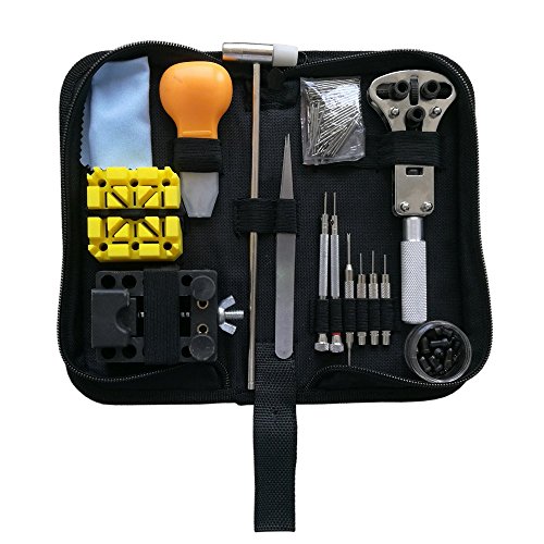 Watch Repair Tool Kit, Professional Wrist Watch Band Link Back Pin Strap Removal Adjustment Sizing Opening Kit Set with Carrying Case