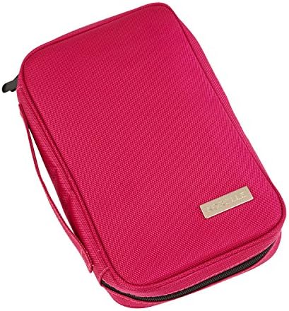 KORELLE Makeup Brush Organizer | Travel Cosmetic Case with Removable Storage Pouch | Safe and Secure Design | Magenta
