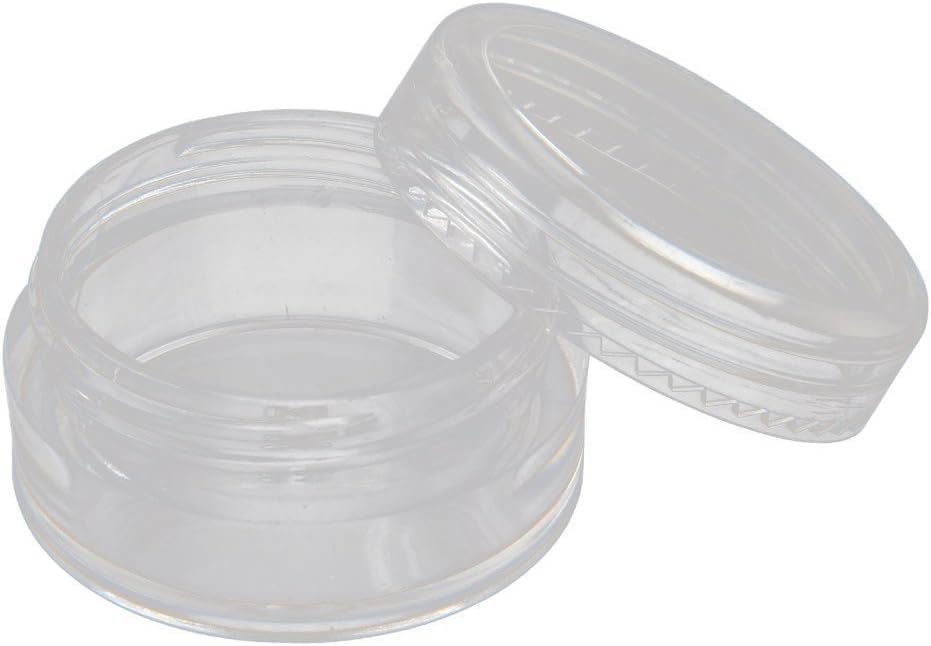 5 Gram Clear Plastic Travel Cosmetic Sample Containers-Empty Jars small Plastic Round Clear Containers fit Lip Balm, Cosmetic, Lotion, Pot, Food (25pcs)