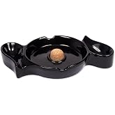 F.e.s.s. Large Ceramic Ashtray, 2 Cigar & 2 Pipe Rests, Indoor/Outdoor | 2 cigar & 2 pipe rests; large ceramic design; indoor/outdoor use; patio, tabletop or desktop