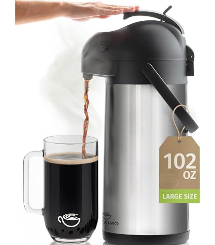 Amazon.com: 60 Oz Coffee Dispenser With Pump, Insulated Coffee Carafes For  Keeping Hot/Cold 6+ Hours, Airpot Carafe Thermal Thermos Beverage Dispenser  For Party (Black): Home & Kitchen