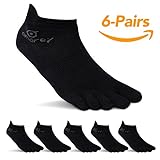 Mens No Show Toe Socks 6 Pairs Original Weight Low Cut Running Toe Socks 8-10.5