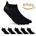 Mens No Show Toe Socks 6 Pairs Original Weight Low Cut Running Toe Socks 8-10.5
