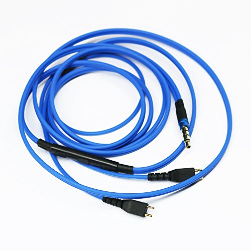 NEW NEOMUSICIA Replacement Cable Compatible with Sennheiser HD25 HD 25-1 HD25-1 II HD25-13 HD25-C Headphone, Remote Volume Control Mic Compatible with Apple iPhone iPod ipad iOS only Blue