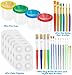 30 Pack Painting Tools Paint Brushes for Kids, Paxcoo Kids Paint Brushes with Paint Cups Paint Palette Tray for Kids Gifts Birthday Art Party School Prizes
