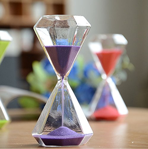 Graces dawn® diamond glass hourglass purple sand 30 mi…