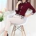arctic leaf Women's Vintage Long Sleeve Rivets Collar Button Up Blouse Shirt Top L Burgundy