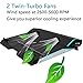 BUJIAN Laptop Cooler Cooling Pad for 15.6-17 Inch Laptops with 2 Fans Twin-Turbo Speed at 3,000-3,500 RPMS,Slim Portable