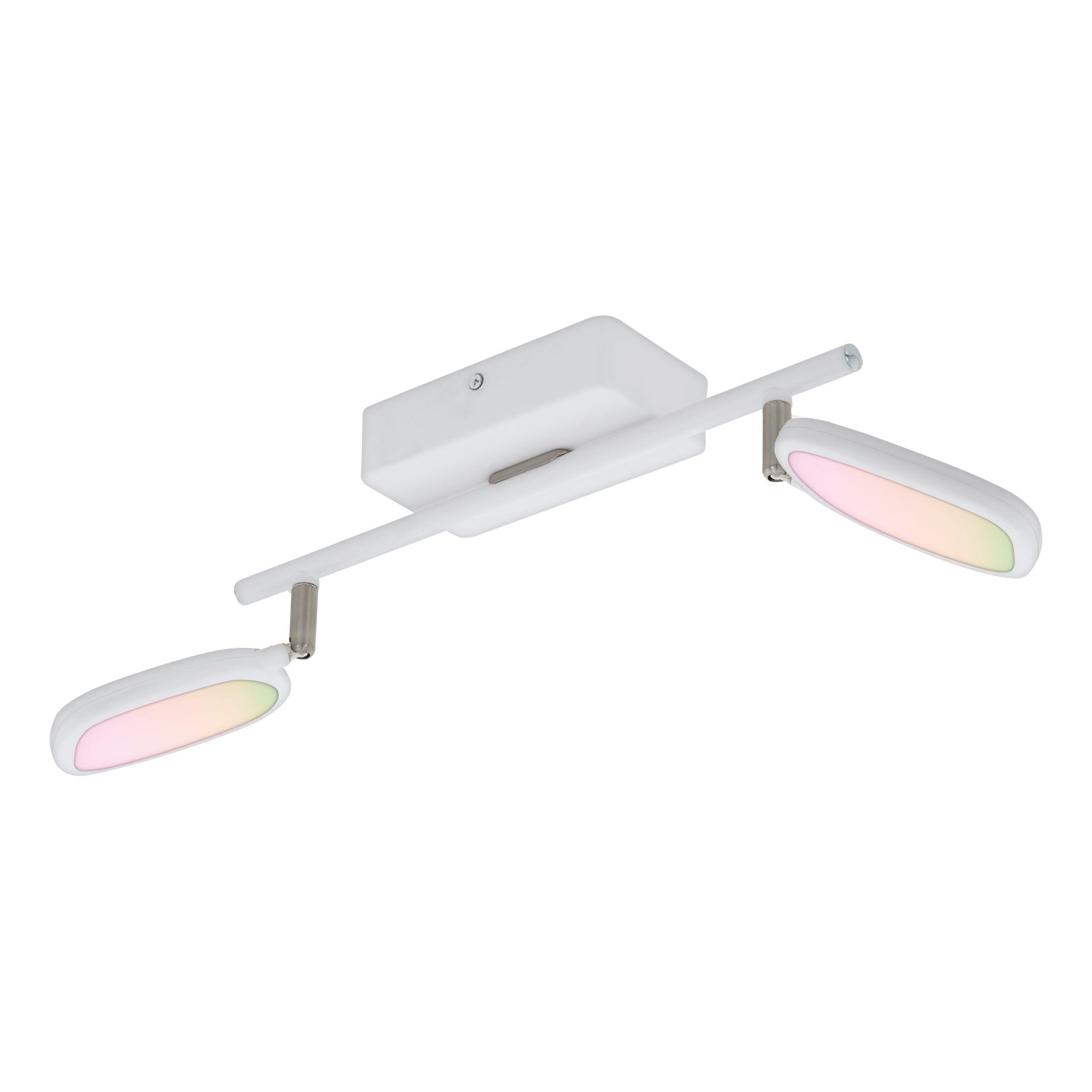 Eglo Connect LED Ceiling Light Palombare-C, 2-Flame smart Home Ceiling lamp Made of Metal, Aluminium and Plastic in White, Spots with RGB and Adjustable Light Colour (Warm, Neutral, Cold), dimmable