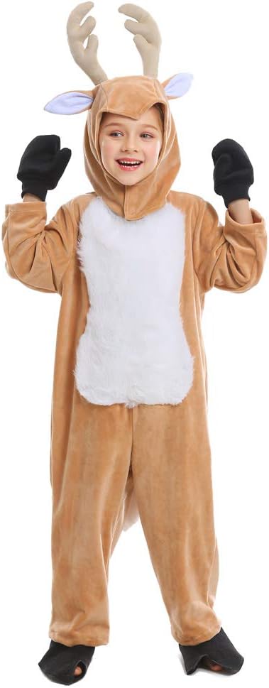 Meeyou Kids Deer Costume,Onesie Animal Pajamas for Boys&Girls