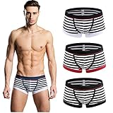 Nuofengkudu Men's 3 Packs Soft Cotton Trunk Underwear Cotton Boxer Briefs (FBA)