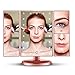 Spaire Vanity Makeup Mirror with Lights 3X/2X/1X Magnification, Trifold Travel Mirror, 180° Adjustable, Dual Power Supply, Lighted Cosmetic Mirror