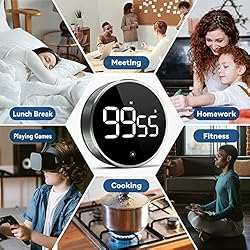 Digital Kitchen Timer, 3.8'' Large LED Display