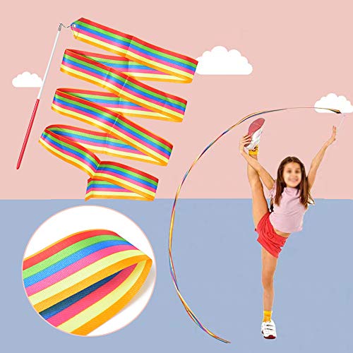 image for HUIANER Dance Ribbons Streamers Rhythmic Gymnastic Ribbon Wands Rods f