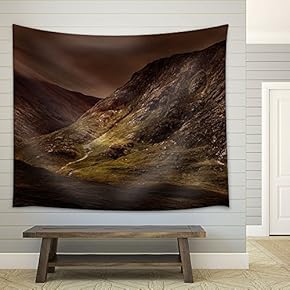 Mountain Landscape at Sunset - Fabric Wall Tapestry Home Decor - 51x60 inches