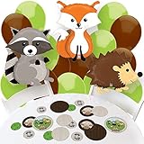 Big Dot of Happiness Woodland Creatures - Confetti and Balloon Baby Shower or Birthday Party Decorations - Combo Kit