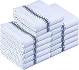 Kitchen Towels Dish Cloth (12 Pack) Machine Washable Cotton White Kitchen Dishcloths Towel Tea Towels (15 x 25 Inch) by Utopia Towels (Kitchen)