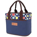 Muitifunction Cute Canvas Bento Lunch Bag for Picnic Travel Tote Lunch Bag with Rope Belt