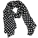 Fashionable Polka Dots Soft Chiffon Scarf - Black