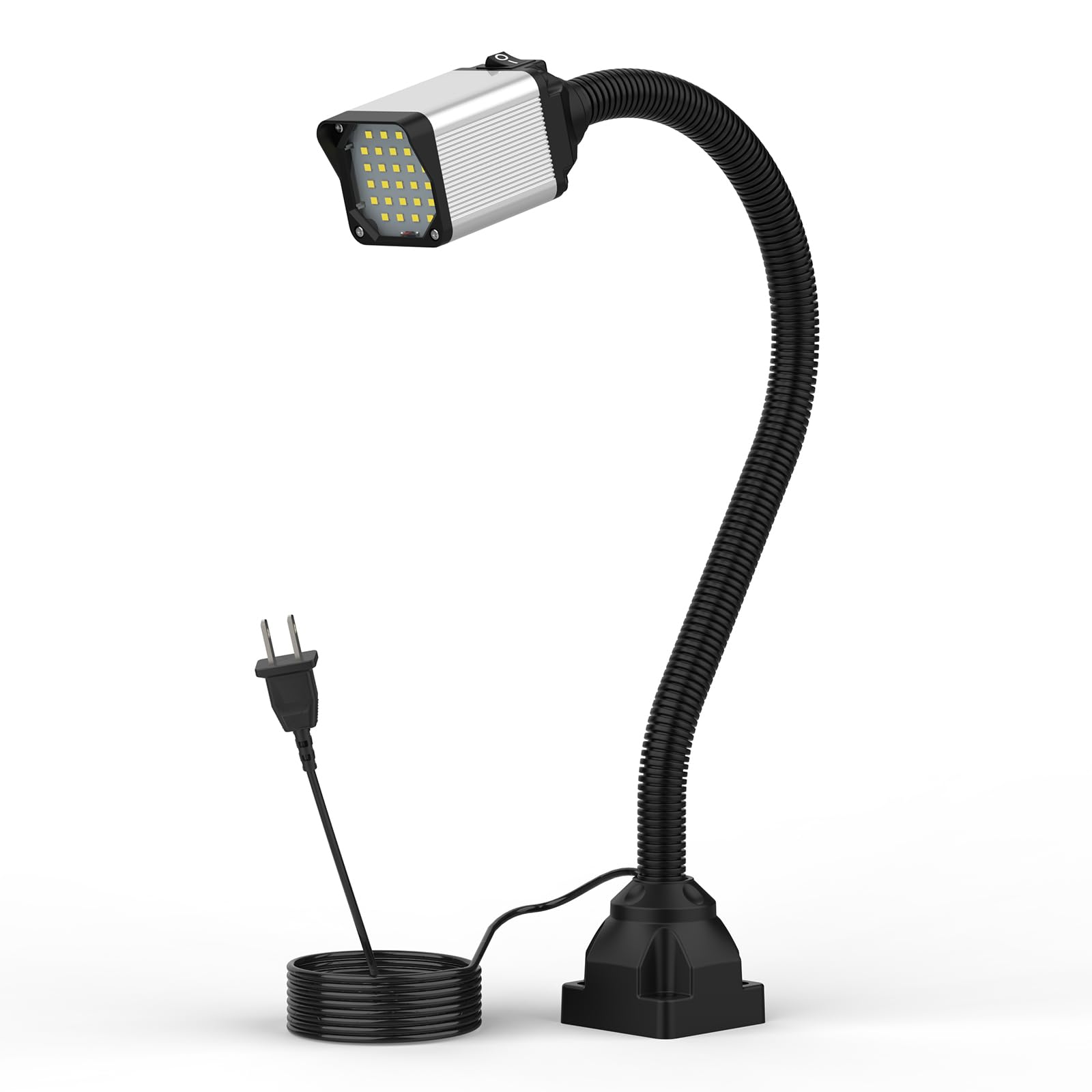 Photo 1 of LED lathe Work Light, 20in Flexible Gooseneck Lamp with 28LEDs, 1200 Lumen Machine Light for Lathe CNC Milling Drill Press Sewing Machine Industrial Lighting, 120V