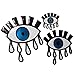 Crqes 1 Pcs M Eyeball Iron On Patch Tattoo Biker Punk Embroidered Applique Sequins Badge