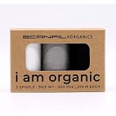 I Am Organic Thread - 3 Spools 30/2Wt 300Yd Each - GOTS and Oeko-TEX Certified (Achromatics-Black White Gray)