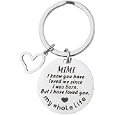 Mimi Mothers Day Gifts for Grandma Mimi I Know You Have Loved Me Keychain for Women Grandma Grandmother Birthday Gifts for Nana Gigi I Love You Gift from Granddaughter Grandson