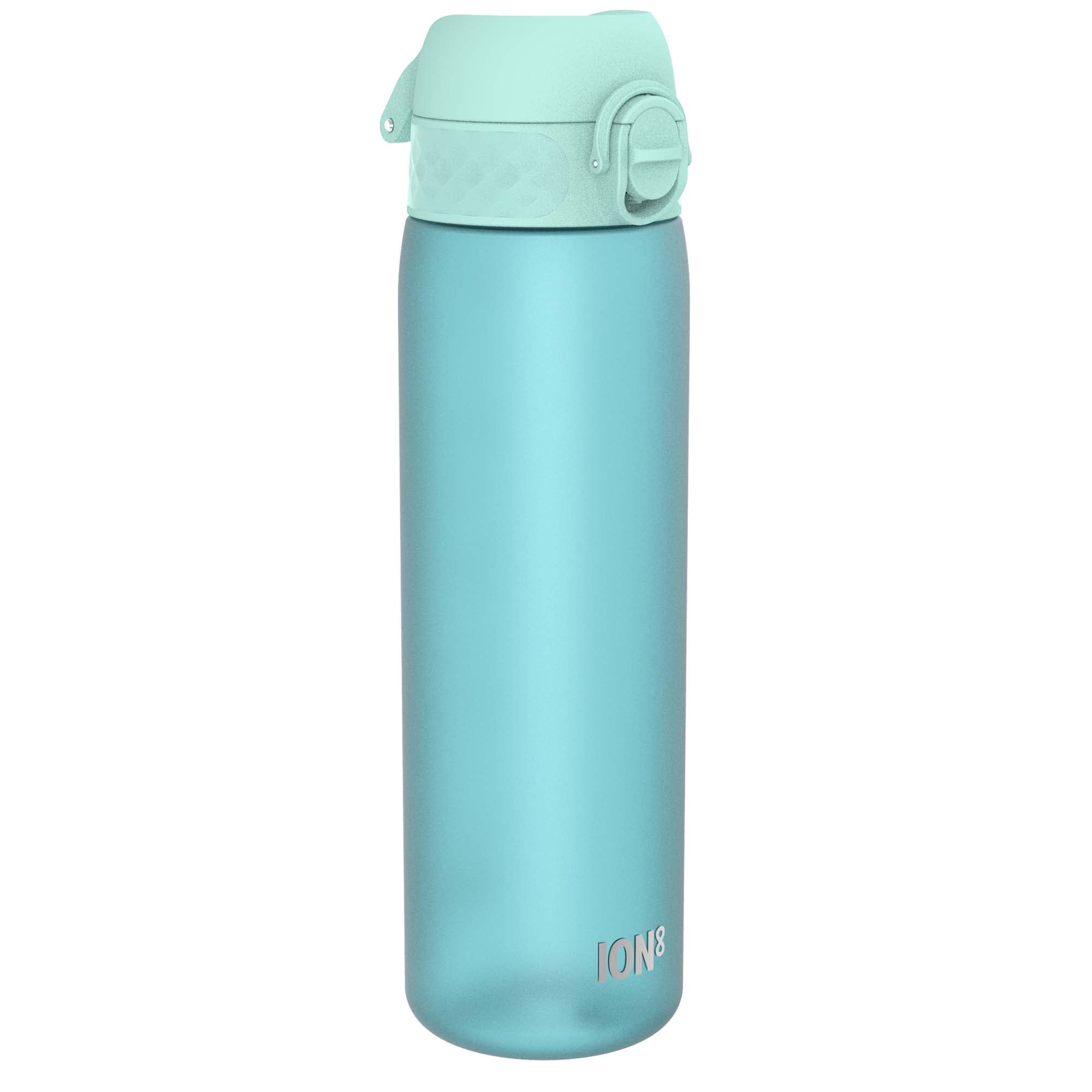 Ion8 Water Bottle, 500 ml/18 oz, Leak Proof, Easy to Open, Secure Lock, Dishwasher Safe, BPA Free, Hygienic Flip Cover, Carry Handle, Fits Cup Holders, Easy Clean, Carbon Neutral, Sonic Blue