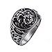 Lion King Mens 361L Stainless Steel Biker Rocker Gothic Vintage Black Ring Size 7-13