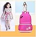 Moonwind Polka Dots Bow 3pcs Kids Book Bag School Backpack Handbag Purse Set for Girls Teen (Rose)