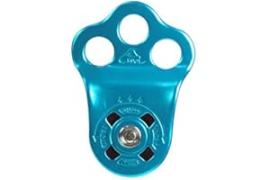 UMATRU Climbing Pulley,30KN Three Holes Ball Bearing Single Pulley,Rock Climbing Pulley for 14mm Rope Hauling, Rock Climbing, Rescue Applications, Zipline Sports Etc