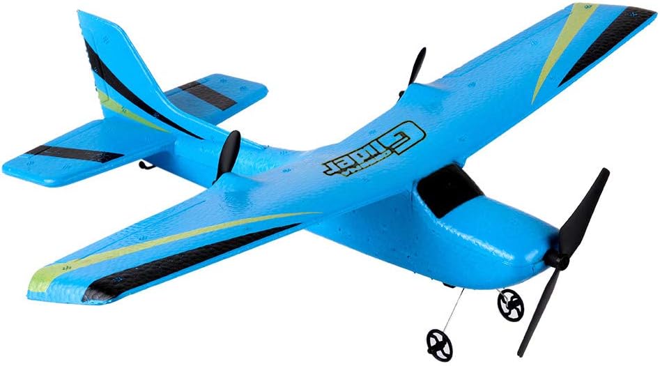RC Airplane, Sacow A2.4G 2CH Gyro RTF Remote Control Glider 350mm Wingspan EPP Micro Indoor RC Aircraft (Blue)
