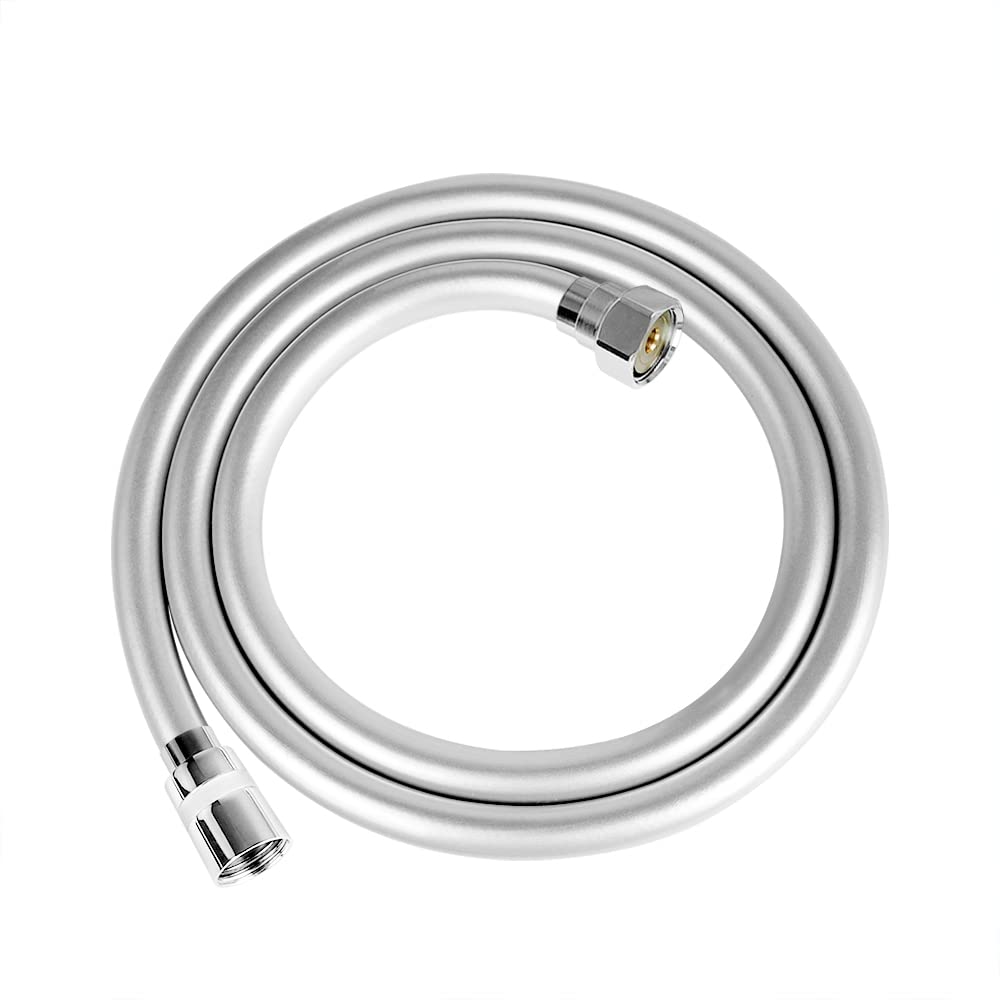 NORTHERN BROTHERS PVC Smooth Shower Hose 1.5m(59'') -Shower Hoses with Chrome, Universal Anti-Kink and Leak-Proof (1.5M), Chrome,Silver
