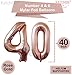 Rose Gold 40th Birthday Balloons – Large, Pack of 12 | Forty Number Balloons Party Decorations Supplies | 40 Number foil Mylar and Latex Balloon | Match for Other Number Balloons for All Ages