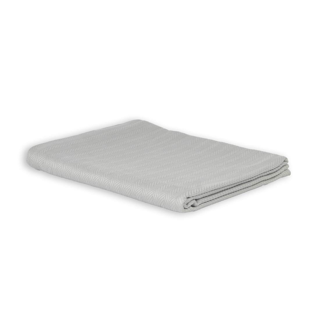 LANGDHUUS Original Bedspread Timeless Herringbone Design 150 x 220 cm Sterling Grey 100% Organic Cotton Summer Blanket Sofa Blanket Cotton Blanket Bed Throw