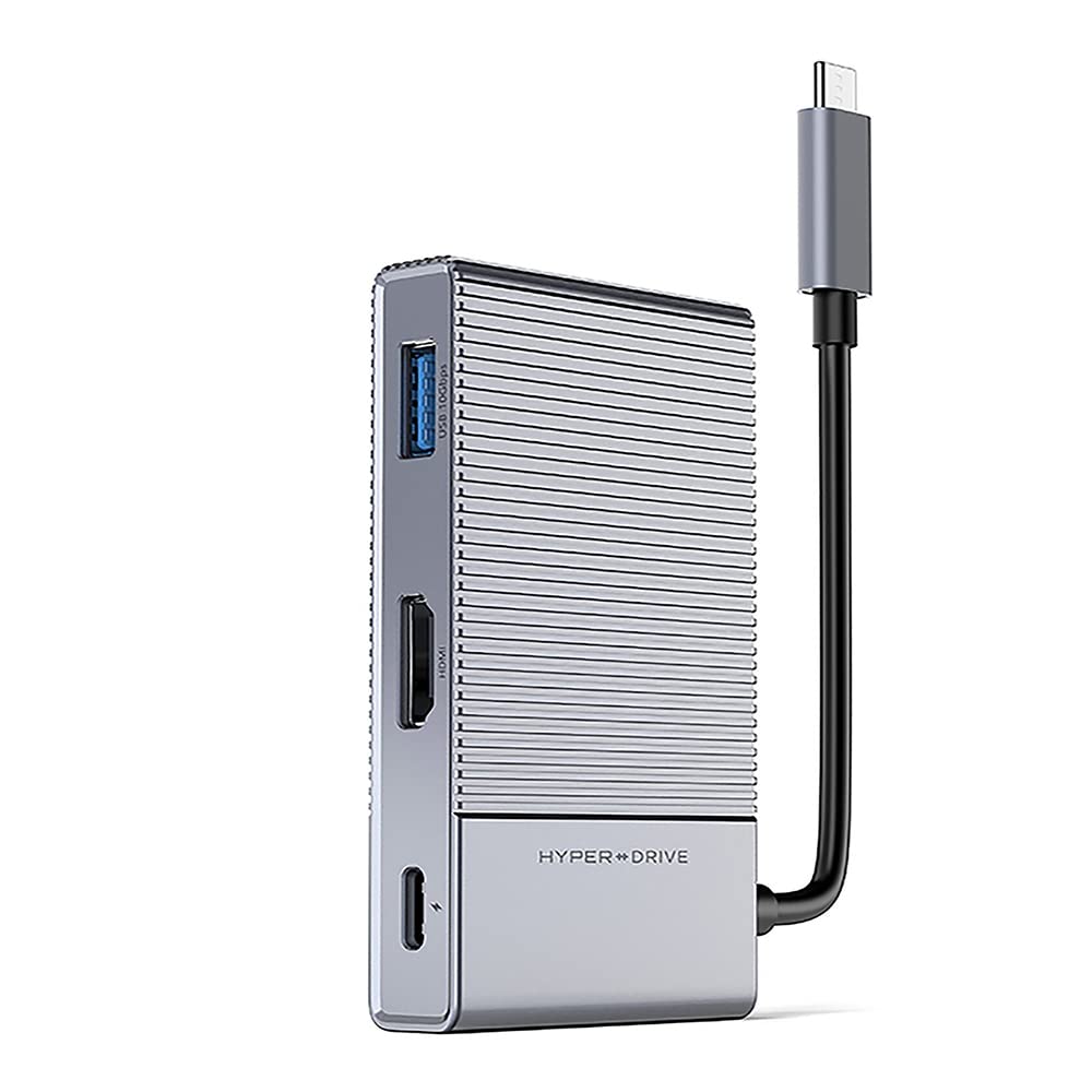 HyperDrive GEN2 6-in-1 USB-C Hub - 2X Speed, 2X Power - HDMI 4K60Hz, USB-A 10Gbps, MicroSD/SD UHS-II 312MB/s, USB-C Power Delivery 100W, and 3.5mm audio jack